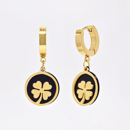 SSYE6958 - Steel cutout flower drop huggie