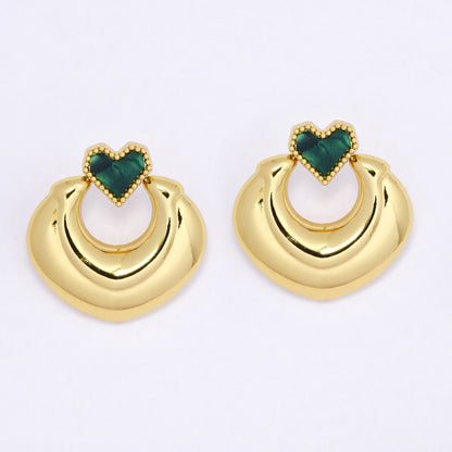 SSYE7094 - Steel 28mm   enamel heart stud earring