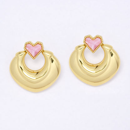 SSYE7094 - Steel 28mm   enamel heart stud earring