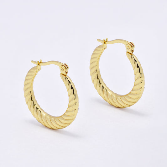 SSYE7097 - Steel 25mm x 3.5mm twisted hoop earrings