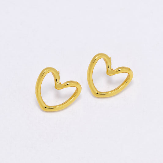 SSYE7116 - Steel 17mm x 15mm open heart stud earring