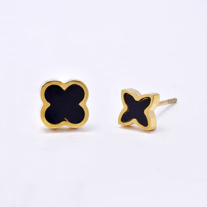 SSYE7120 - Steel 6mm mismatched flower stud earrings