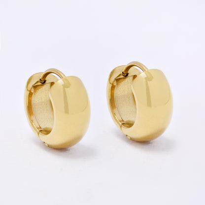 SSYE7274 - Steel 16mm x 7mm domed huggie earring