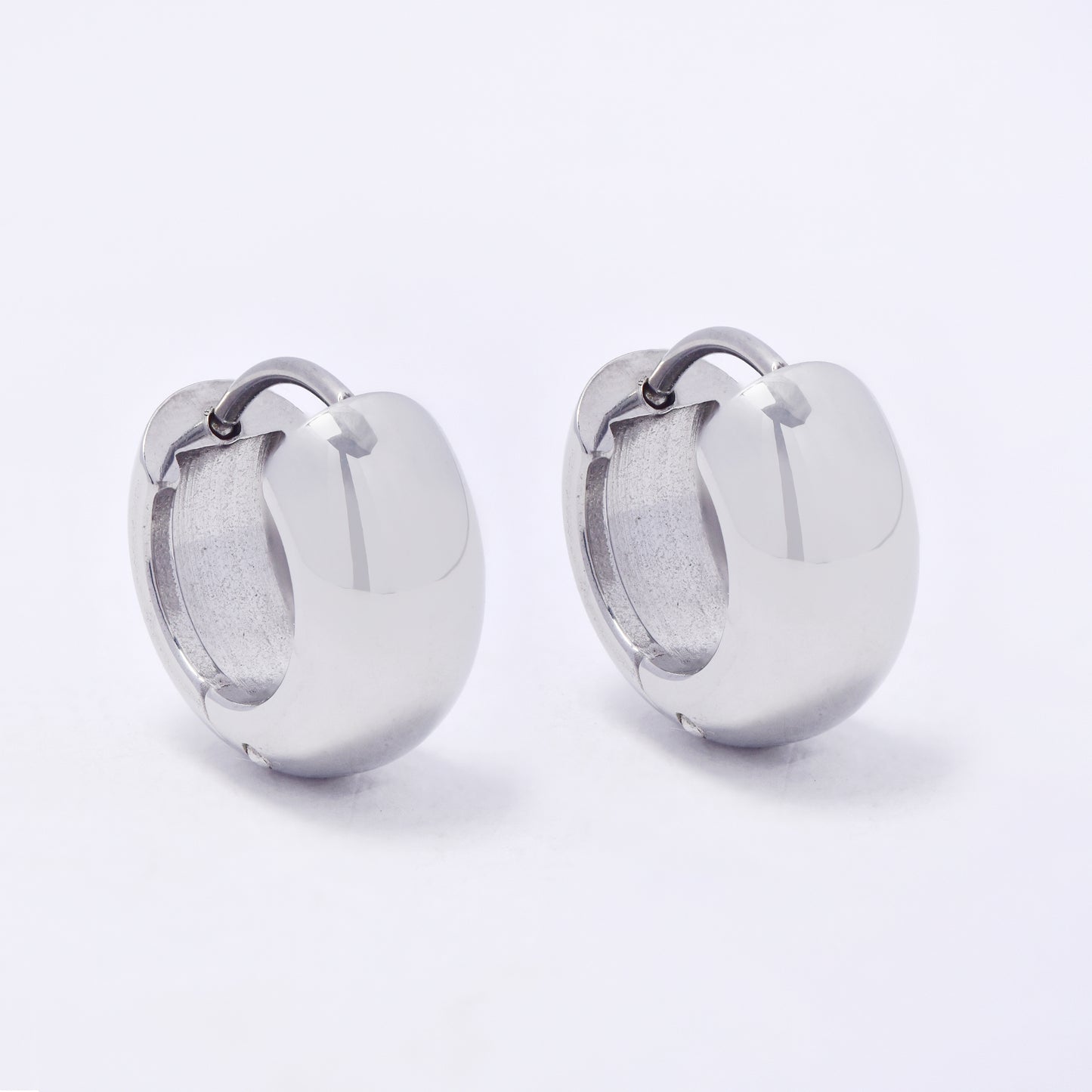 SSYE7274 - Steel 16mm x 7mm domed huggie earring