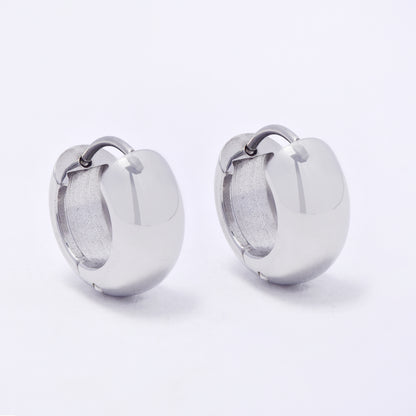 SSYE7274 - Steel 16mm x 7mm domed huggie earring