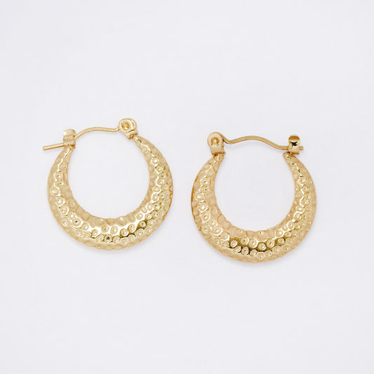 SSYE7344 - Steel 21mm textured clip hoop earring