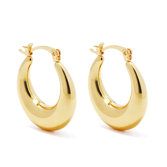 SSYE7793 - Steel 27mm x 25mm x 7mm creole hoop earrings