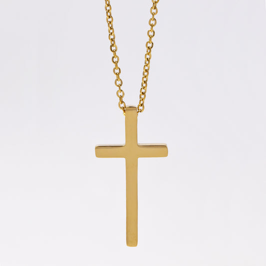 Buy 1 get 1 FREE - Stainless steel plain cross necklace - Cross: L31mm x W15mm chain: 45cm + 5cm extension chain - SSYN2086