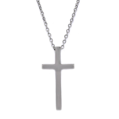Buy 1 get 1 FREE - Stainless steel plain cross necklace - Cross: L31mm x W15mm chain: 45cm + 5cm extension chain - SSYN2086