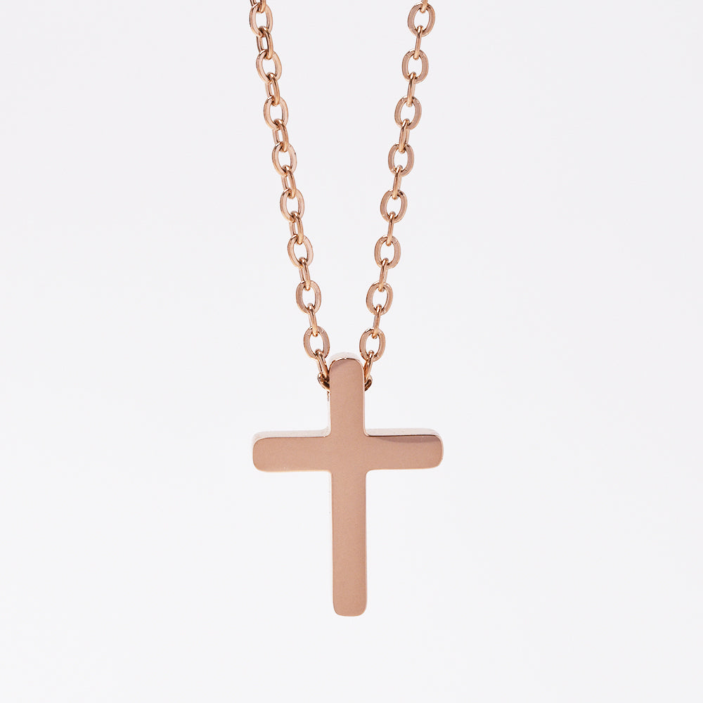 Stainless steel cross necklace - Cross: L17mm x W12mm chain: 45cm - SSYN2092