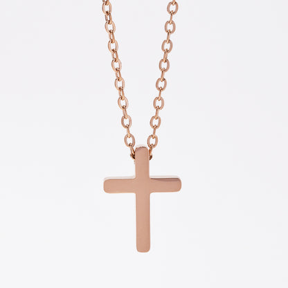 Stainless steel cross necklace - Cross: L17mm x W12mm chain: 45cm