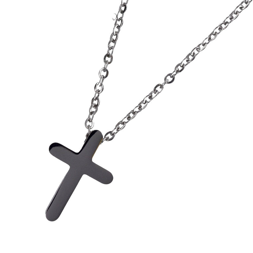 Stainless steel cross necklace - Cross: L17mm x W12mm chain: 45cm