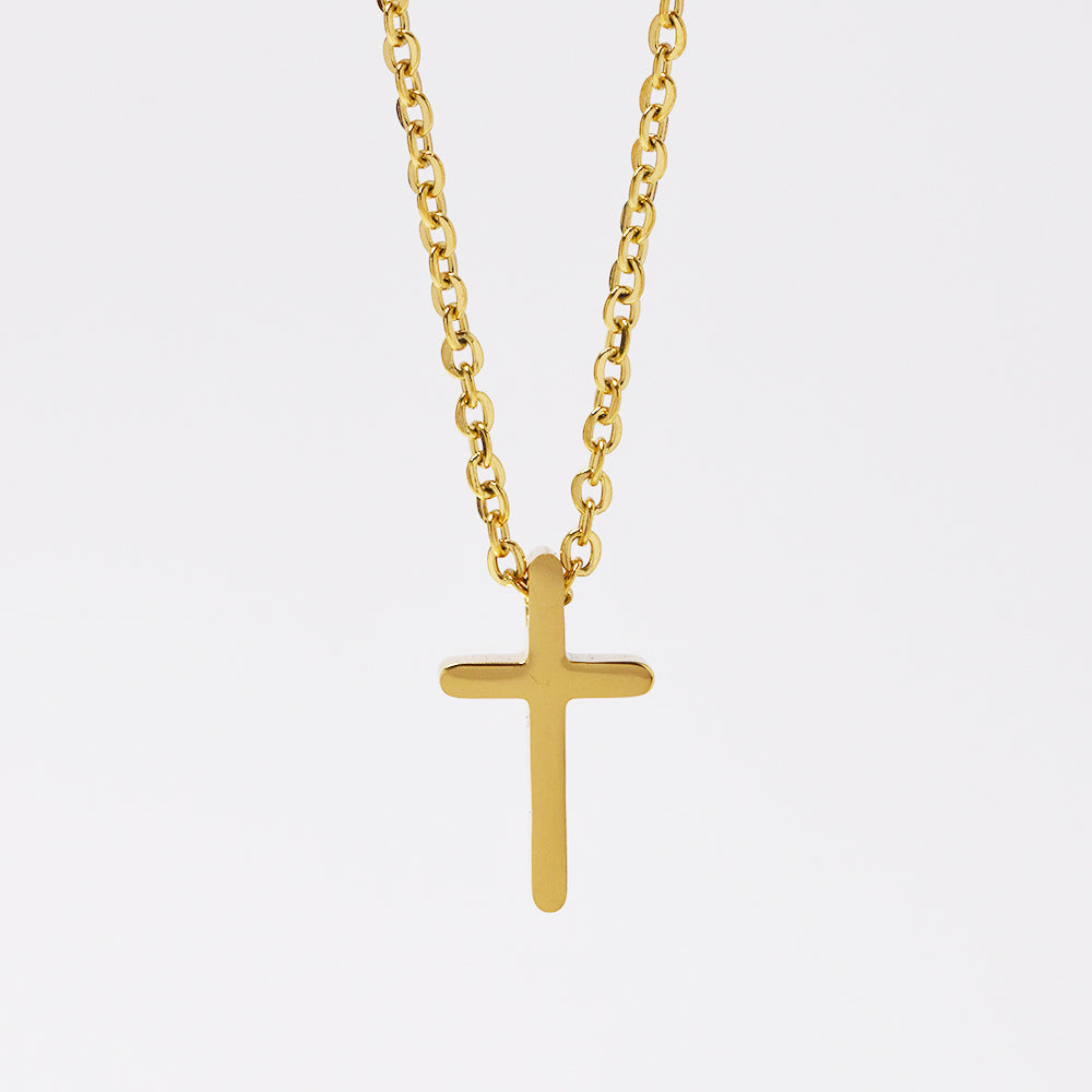 Buy 1 get 1 FREE - Stainless steel cross necklace - Cross: L15mm x W9mm chain: 45cm - SSYN2102