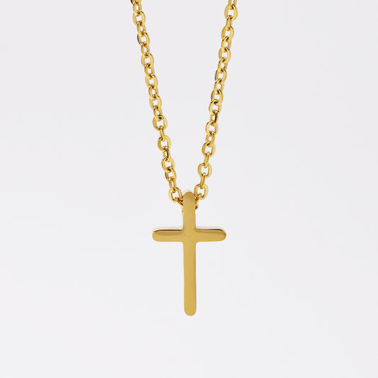 Stainless steel cross necklace - Cross: L15mm x W9mm chain: 45cm