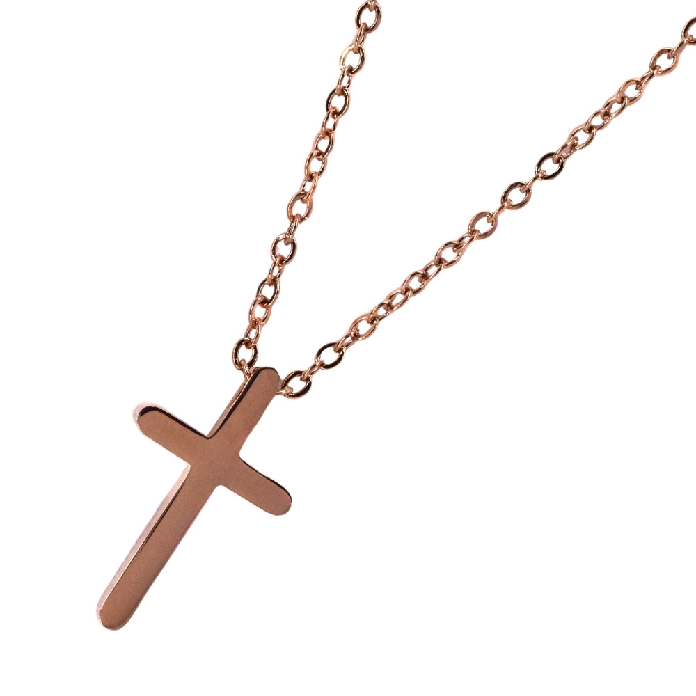 Stainless steel cross necklace - Cross: L15mm x W9mm chain: 45cm