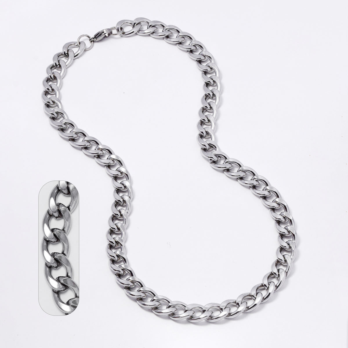 Buy 1 get 1 FREE - Stainless steel curb 11mm x 55cm chain - SSYN2131