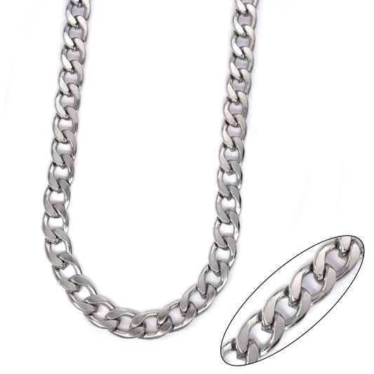 Buy 1 get 1 FREE - Stainless steel chunky 9mm x 55cm curb chain - SSYN2132