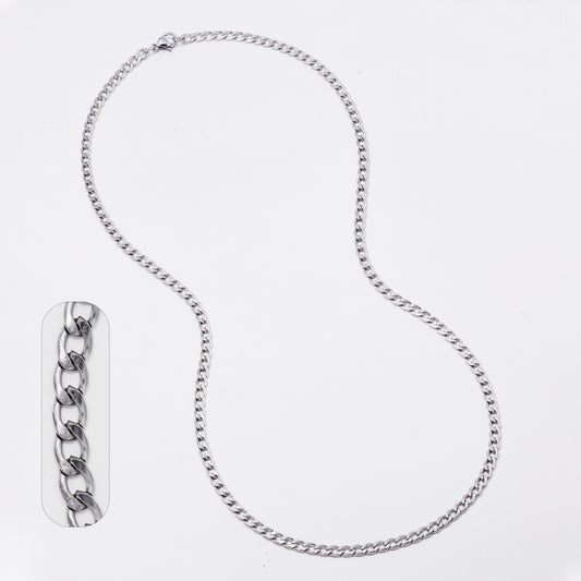 Stainless steel curb 4mm x 55cm chain - SSYN2133