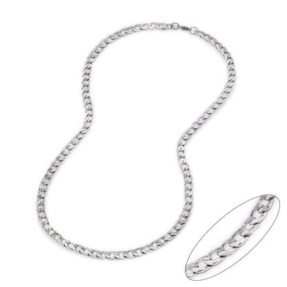 Stainless steel curb 7mm x 55cm chain - SSYN3074