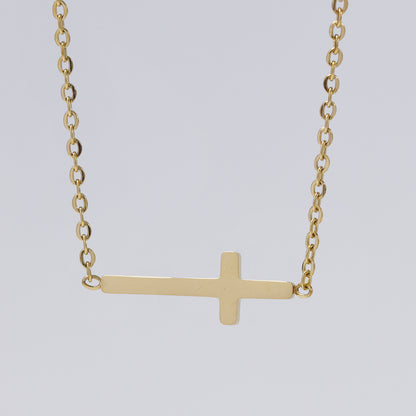 Stainless steel 18mm cross with 37 cm + 6cm extension choker necklace - SSYN3556