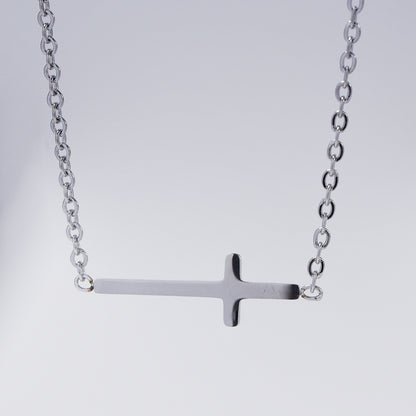 Stainless steel 21mm cross with 39 cm + 6cm extension necklace