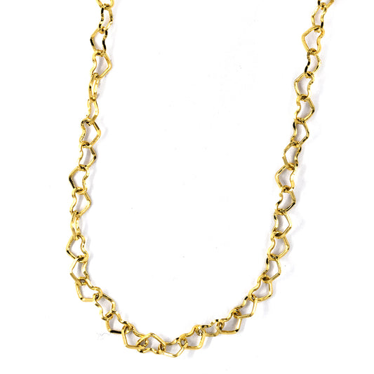 Stainless steel 4mm x 37+6cm gold heart link chain - SSYN3557