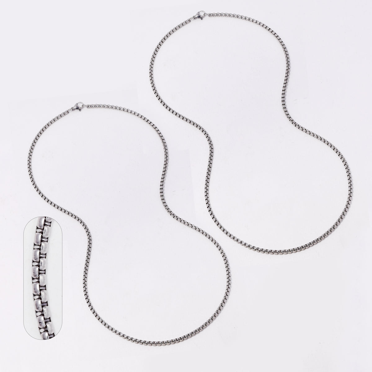 2 Pack Stainless steel Rolo 3mm x 60cm chain - SSYN3703