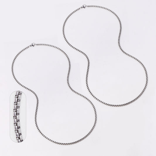 2 Pack Stainless steel Rolo 3mm x 60cm chain - SSYN3703