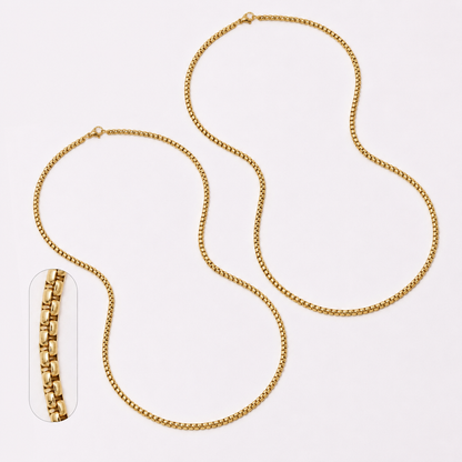 2 Pack Stainless steel Rolo 3mm x 60cm chain - SSYN3703