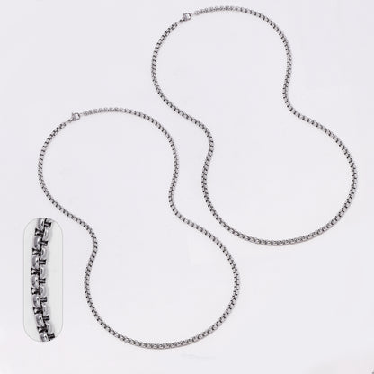 2 Pack Stainless steel Rolo 4mm x 60cm chain - SSYN3720