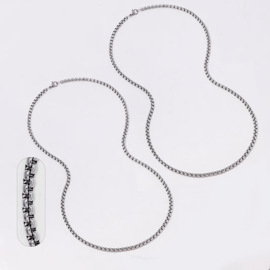 2 Pack Stainless steel Rolo 4mm x 60cm chain - SSYN3720