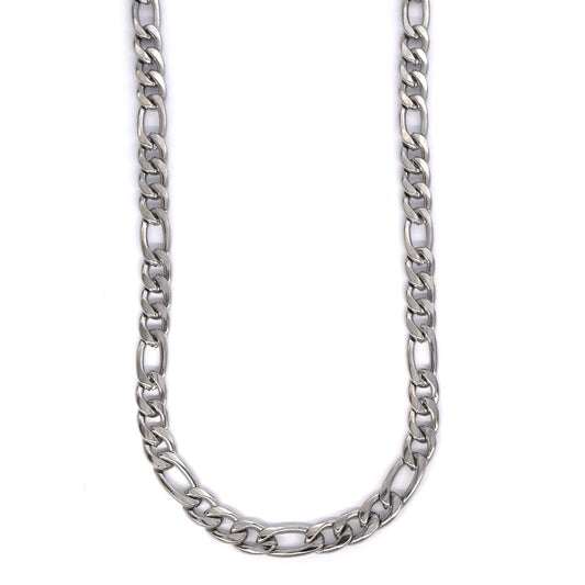 Stainless steel 7mm x 55cm figaro chain - SSYN4129