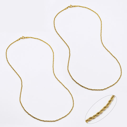 2 Pack Stainless steel rope 2mm x 55cm chain - SSYN4588