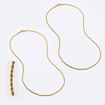 2 Pack Stainless steel rope 2mm x 55cm chain - SSYN4588