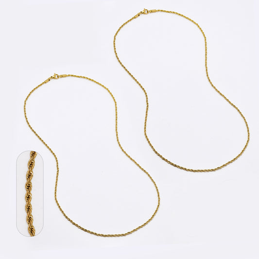 2 Pack Stainless steel rope 2mm x 55cm chain - SSYN4588