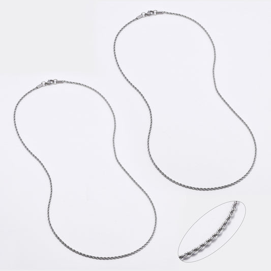 2 Pack Stainless steel rope 2mm x 55cm chain - SSYN4588