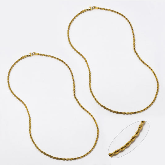 2 Pack Stainless steel rope 3mm x 55cm chain - SSYN4589