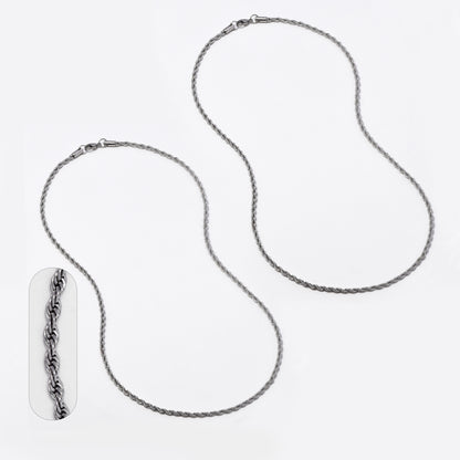 2 Pack Stainless steel rope 3mm x 55cm chain - SSYN4589