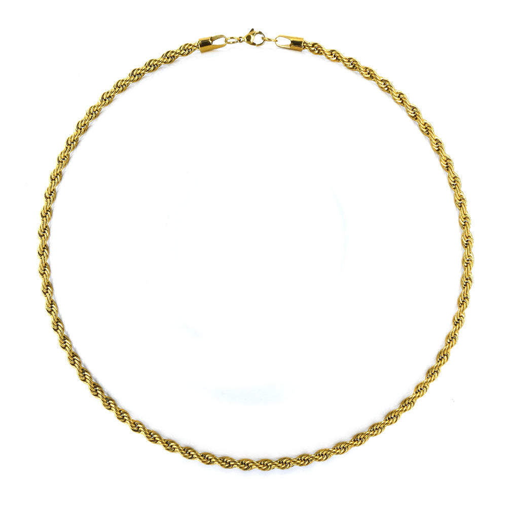 Stainless steel 5mm x 55cm rope chain - SSYN4590