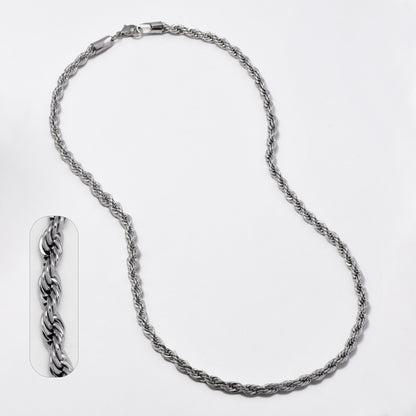 Stainless steel 5mm x 55cm rope chain - SSYN4590