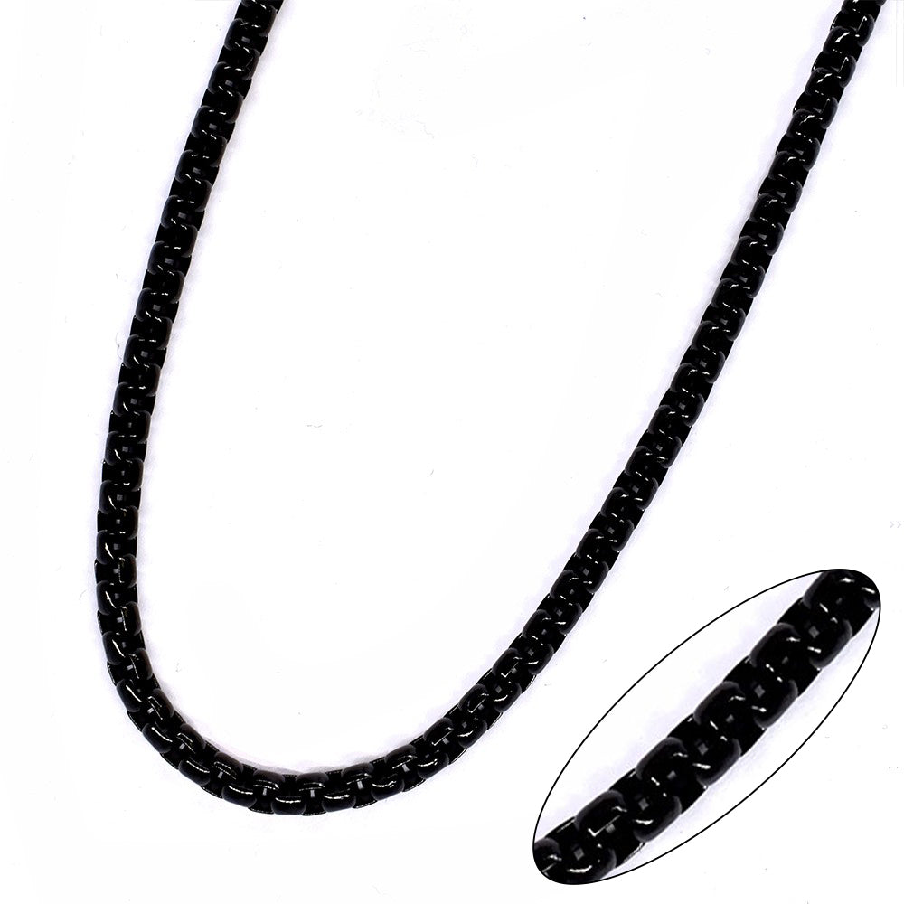 Stainless steel black Rolo 4mm x 60cm chain - SSYN4662