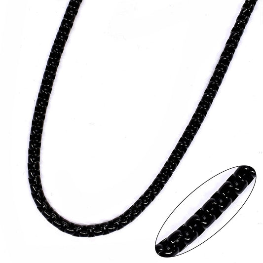 Stainless steel black Rolo 4mm x 60cm chain - SSYN4662