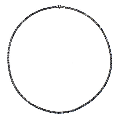 Stainless steel black Rolo 4mm x 60cm chain - SSYN4662