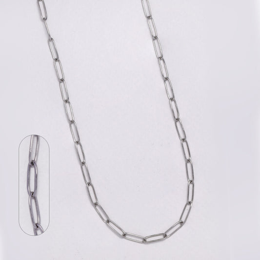 Stainless steel 40+5cm x 4mm paperclip link chain - SSYN4722A