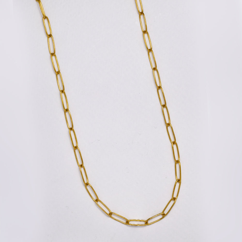 Stainless steel 42+4cm x 4mm paperclip link chain - SSYN4723A