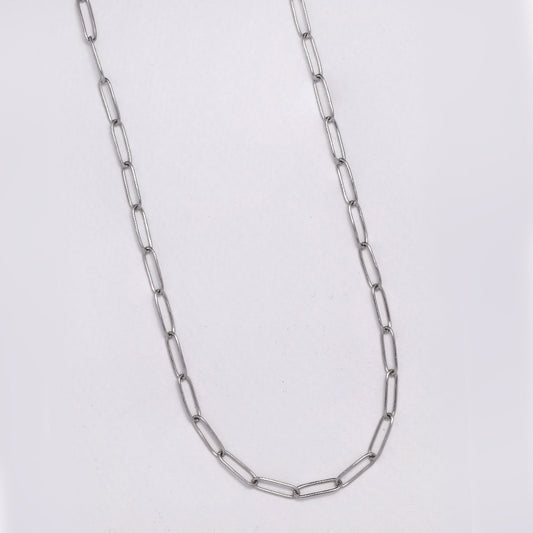 Stainless steel 42+4cm x 4mm paperclip link chain - SSYN4723A