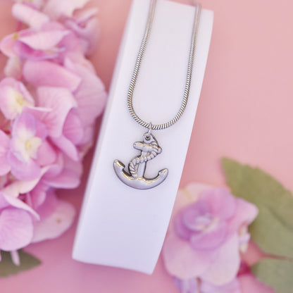 Stainless steel anchor pendant snake chain necklace - SSYN4728
