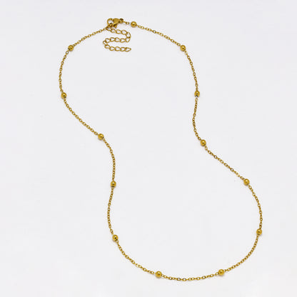 2 Pack Stainless steel 1mm x 45cm + 5cm gold bead anchor chain - SSYN4805