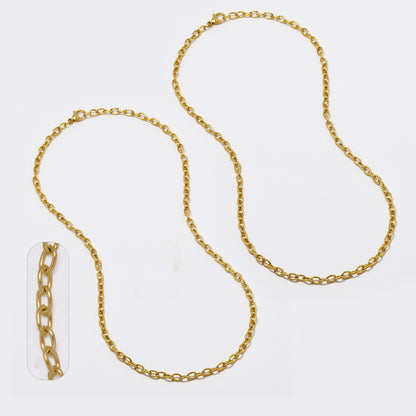 2 Pack Stainless steel gold anchor 4mm x 45cm chain - SSYN4806