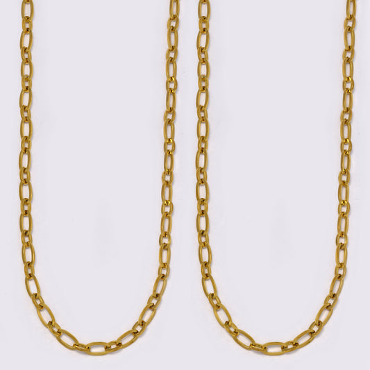 2 Pack Stainless steel gold oval link 5mm x 45cm chain - SSYN4808